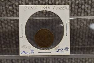 lot 1082 image: Civil War Token 1863 Our Little Monitor Coin