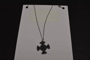 lot 1093 image: Celtic Knot Cross Necklace  Silver Tone