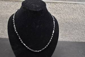 lot 1101 image: Black Metal Necklace  Black Toned Metal