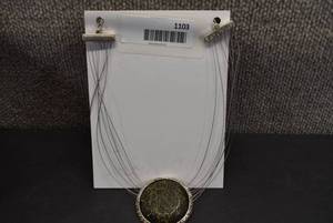 lot 1103 image: Chicos Costume Jewelry Necklace  Black & Silver Stone Silver Tone