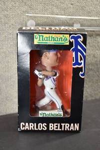 lot 8009 image: Nathans Famous Hot Dogs Bobblehead Carlos Beltran NY Mets Figurine in Box