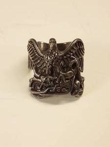 lot 7016 image: Eagle Motorcycle Biker Ring  L.Brand  Size 9