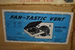 lot 1135 image: FAN- Tastic-Vent 12 Ceiling Fan  Fan-Tastic-Vent  Model 5000