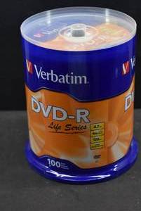 lot 1165 image: 100 Verbatim DVD - R Discs Blanks  New In Package