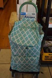 lot 1168 image: Folding Trolly Dolly Cart  Teal  45 Tall  LOCAL PICKUP ONLY
