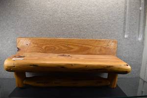 lot 2011 image: Thick Wooden Shelf  11D 30L 17H  LOCAL PICKUP ONLY