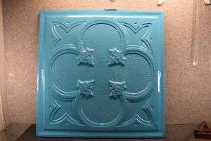 lot 2033 image: Teal Metal Ceiling Tile  Teal  24 x 24  LOCAL PICKUP ONLY