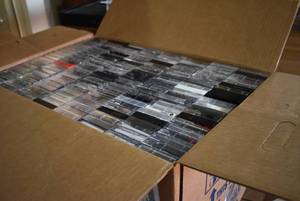 lot 8028 image: Large Lot of Approximately 280 Blank Audio Cassette Tapes  Previously used. Can be erased and dubbed over.