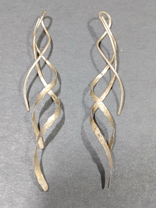 lot 3065 image: VTG Sterling Threader Earrings Twisted Design