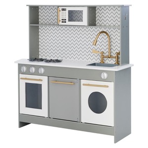 lot 61441 image: Teamson Kids Little Chef Berlin Modern Play Kitchen, GrayGold