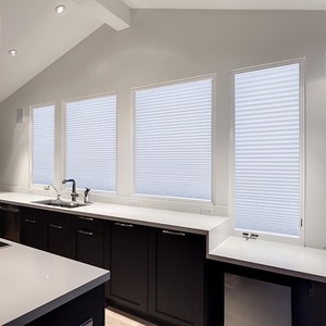 lot 61461 image: Easy Lift Trim-at-Home Cordless Pleated Light Blocking Fabric Shade White, 30 in x 64 in, (Fits windows 19in- 30in)