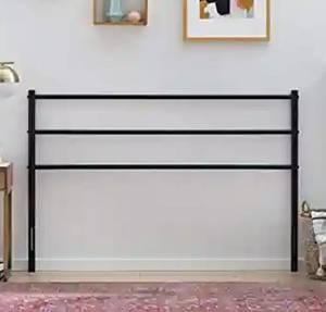 lot 1324 image: Horizontal Bar Metal Headboard - Black