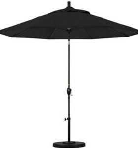 lot 1328 image: Black- Outdoor Patio Umbrella