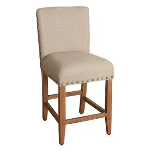 lot 1335 image: 24 Upholstered Counter Height Barstool with nailheads Linen - HomePop