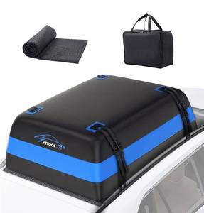 lot 2952 image: Vetoos 21 Cubic Feet Car Rooftop Cargo Carrier Bag, Soft Roof Top Luggage Bag for All Vechicles SUV withWithout Racks - Waterproof Zip, Anti-Tear 700D PVC, with Storage Bag & Anti-Slip Mat