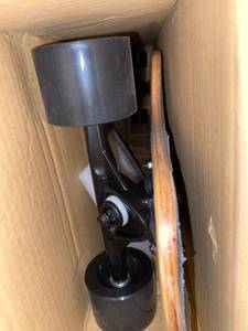 lot 2976 image: Rift 41 Drop-through Longboard Skateboard Black Pinstripe Newsealed