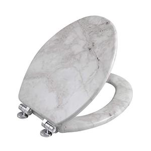 lot 2983 image: Angel Shield Marble Toilet Seat Durable Molded Wood with Quiet Close,Easy Clean Quick-Release Hinges (Elongated,Gray Marble)