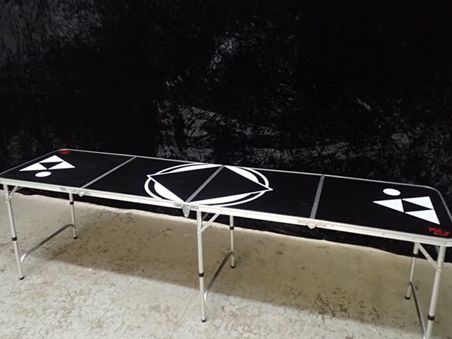 lot 8382 image: Red Cup Folding Beer Pong Table