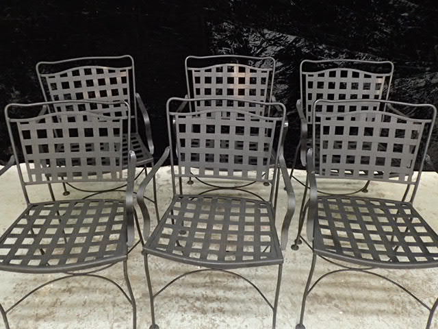 lot 8394 image: 6 Steel Constructed Patio Chairs