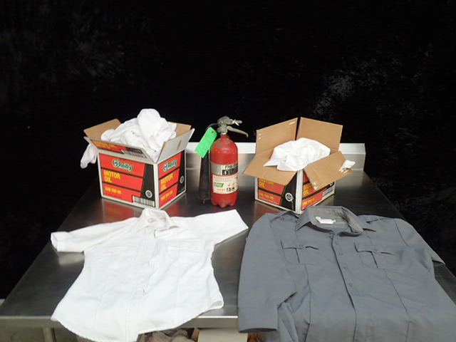 lot 8408 image: Fire Extinguisher with Security Shirts