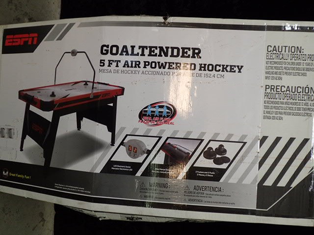 lot 9017 image: ESPN Goaltender 5ft Air Hockey Table