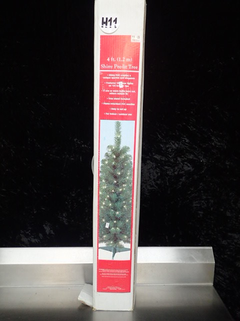 lot 9166 image: 4.5ft Shiny Pre-Lit Holiday Tree