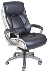 lot 8065 image: Serta - Smart Layers Leather Executive Chair - Black