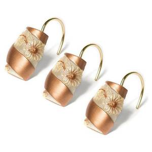 lot 8027 image: Popular Bath Veronica 12-pack Shower Curtain Hooks, BeigGreen