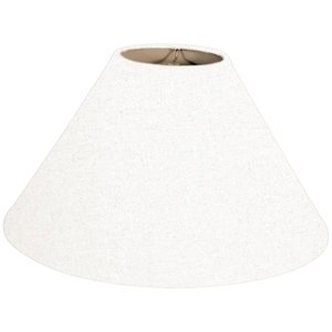 lot 8028 image: Royal Designs Coolie Empire Hardback Lamp Shade, Linen White, 7 x 20 x 12- Retail$96.53