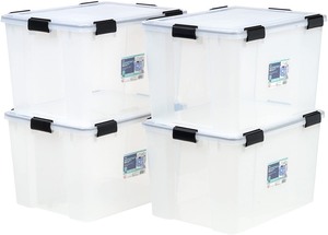 lot 8062 image: Iris USA Set Of 4 Plastic Totes 17x23x14