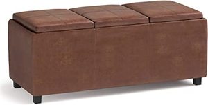 lot 8042 image: Storage Ottoman Brown 42x17x14- Retail$205.00