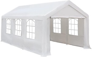 lot 8044 image: Abba Patio Extra Large Heavy Car Canopy 10x20ft White - Retail$469.00