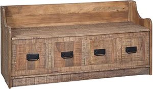 lot 8069 image: Signature Design By Ashley Storage Bench - Retail $419.00