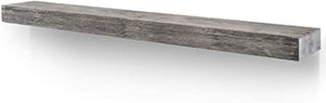 lot 8082 image: Bosco Mondo Rustic Fireplace Mantel Floating Shelf Duty Bracket Gray 60- Retail $199.99