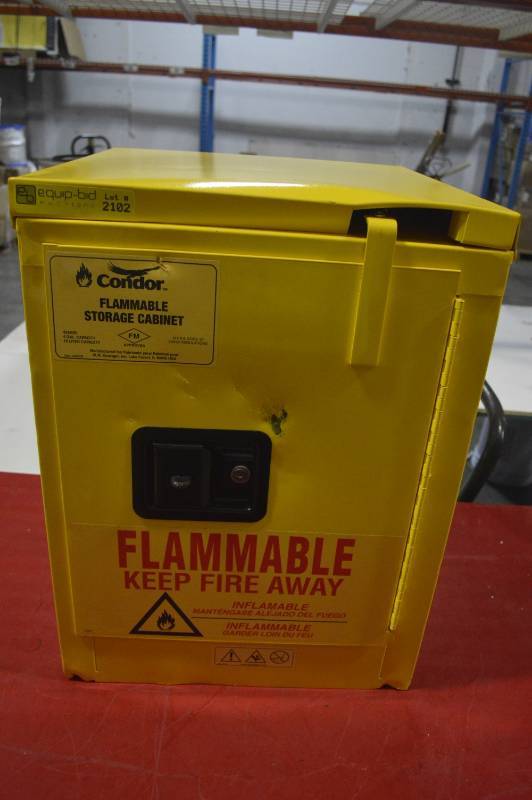 lot 2102 image: FLAMMABLE STORAGE CABINET