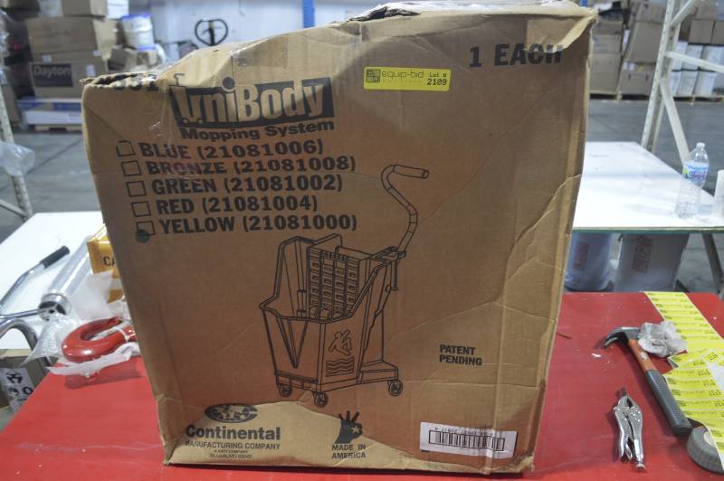 lot 2109 image: COMMERCIAL MOP BUCKET WITH WRINGER