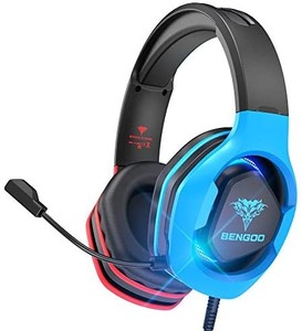 lot 4441 image: BENGOO G9500 Gaming Headset Headphones for PS4 Xbox One PC Controller, Over Ear Headphones with 720° Noise Cancelling Mic, Bicolor LED Light, Soft Memory Earmuffs for Gamecube Super Nintendo PS5