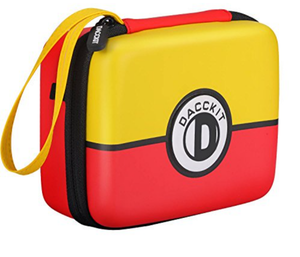 lot 4452 image: D DACCKIT Carrying Case for PM TCG Cards, Fits Up to 400 Cards, Card Holder with Hand Strap & Carabiner��Red and Yellow