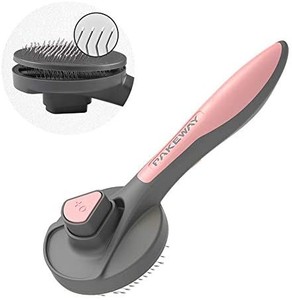 lot 4455 image: PAKEWAY Cat Dog Grooming Brush, Kitten Slicker Brush, Pet Self Cleaning Shedding Brush Massage Combs for Cats and Dogs with Short, Medium & Long Hair
