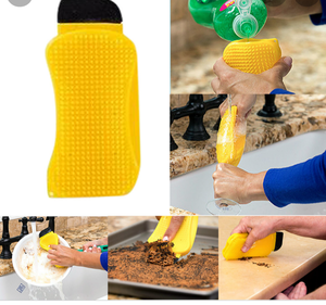lot 4461 image: 3In1 Sponge Hero Silicone Cleaning Brush Multi-Function Kitchen Silicone Sponge Household Cleaning Tools