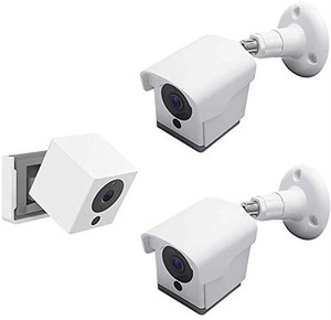 lot 4479 image: Wyze Cam Outdoor Mount, Weatherproof Wall Mount for Wyze Cam 1080p HD Camera, 360 Degree Protective Adjustable Housing & Mounting Bracket(White 3 Pack