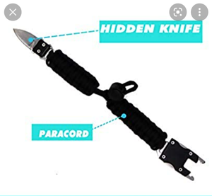 lot 4491 image: OUXWOM Paracord Knife Bracelet-Hidden Knife Survival Gear Multi-Use Survival Tactical Bracelet for Self Defense Camping Hiking Fishing (Black