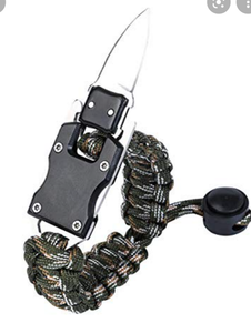 lot 4498 image: OUXWOM Paracord Knife Bracelet-Hidden Knife Survival Gear Multi-Use Survival Tactical Bracelet for Camping Hiking Fishing (Green