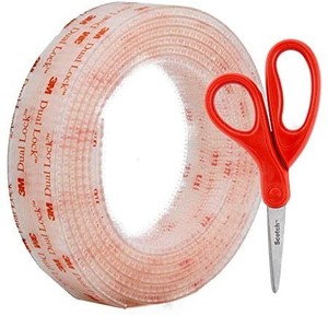 lot 4506 image: 3M Dual Lock Reclosable Fastener 250 Clear, 1 in x 6 Ft with Bonus Scotch 1406 Household Scissors