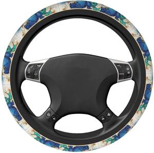 lot 4507 image: TANGLION Lilo & Stitch Elastic Steering Wheel Cover Can Extend The Service Life of The Product, Easy to Install 15 Inch