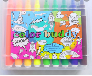 lot 4524 image: color buddy 18 colored markers in case