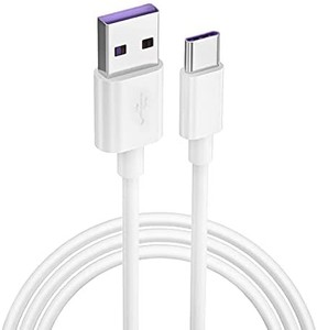 lot 4527 image: 3 pack Type C Charger Premium TPE USB Cable, USB A to Type C Fast Charge 3A, White