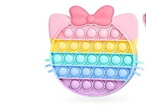 lot 4541 image: Push Pop Bubbles Fidget Sensory Toy, Silicone Bubble Popper Soft Squeeze Toy Gifts for Adults Kids Women Desktop Game Toy for Autism Special Needs (cat with bow