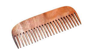 lot 4555 image: Wood Broad Tooth Comb, Light Brown varies from stock photo