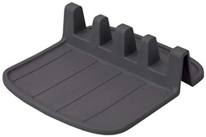 lot 4557 image: 4Slot Silicone Spoon Rest Cooking UtensilsLadleSpatula Holder for Kitchen CountertopStovetopDinning Table, Gray varies slightly from stock photo